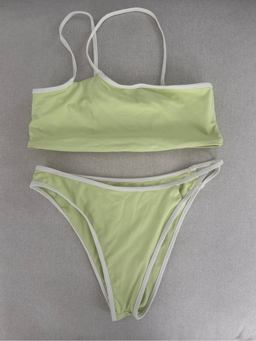 Stone Fox Swim Lime Green Bikini with White Trim